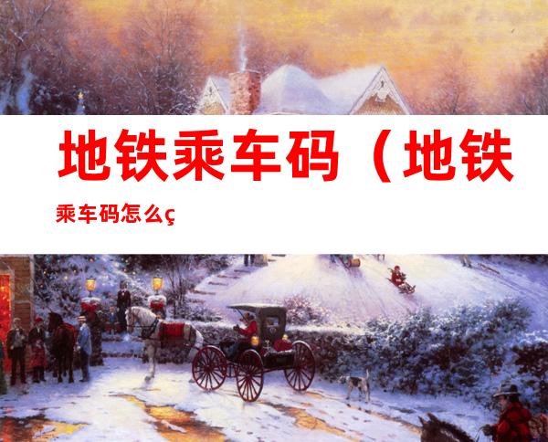 地铁乘车码(地铁乘车码怎么用)