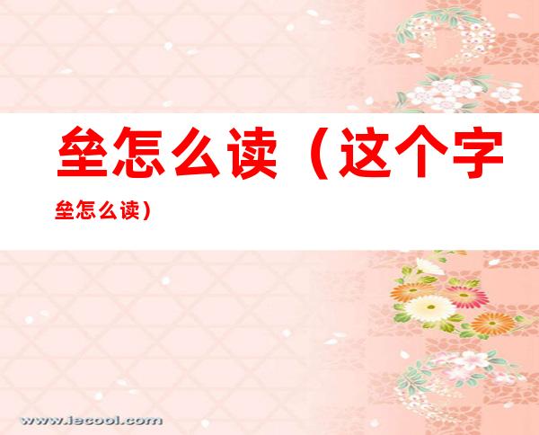 垒怎么读(这个字垒怎么读)