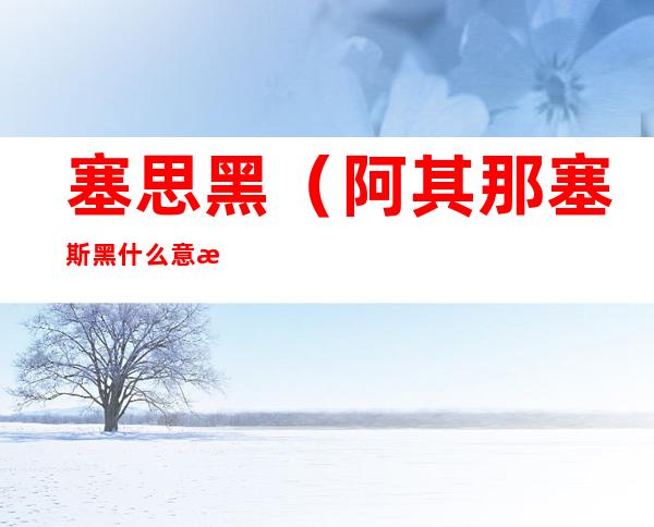 塞思黑（阿其那塞斯黑什么意思）