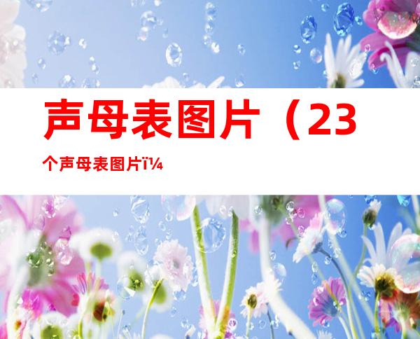 声母表图片(23个声母表图片)