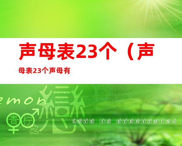 声母表23个(声母表23个声母有哪些)