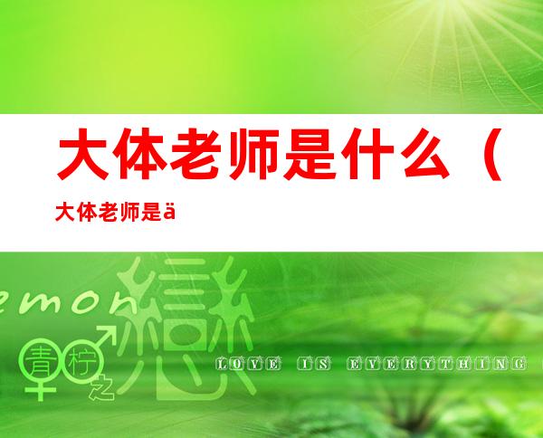 大体老师是什么(大体老师是什么课)