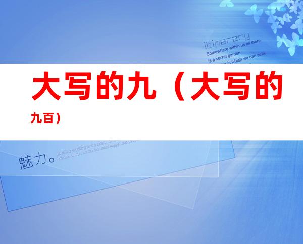 大写的九(大写的九百)