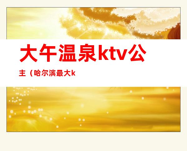 大午温泉ktv公主(哈尔滨最大ktv公主)