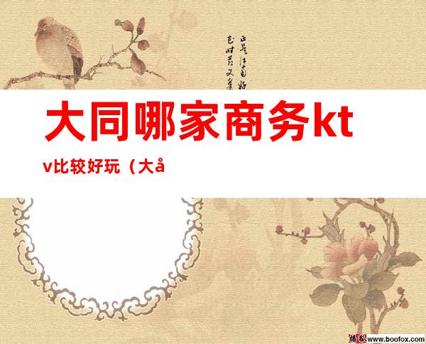 大同哪家商务ktv比较好玩(大同ktv哪里便宜)
