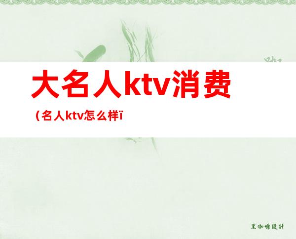 大名人ktv消费(名人ktv怎么样)