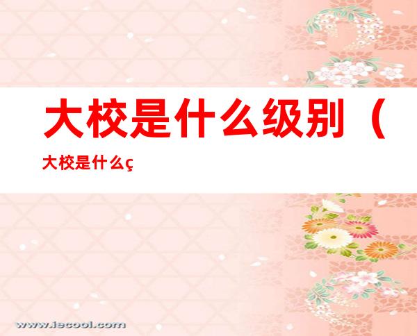 大校是什么级别(大校是什么级别对应公务员级别)