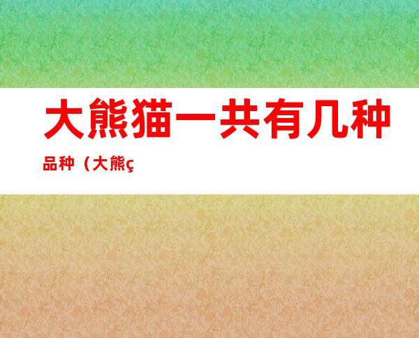 大熊猫一共有几种品种(大熊猫品种有哪些)