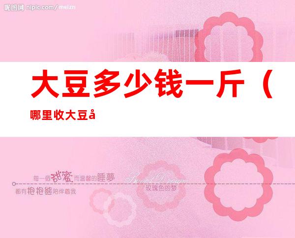 大豆多少钱一斤(哪里收大豆多少钱一斤)