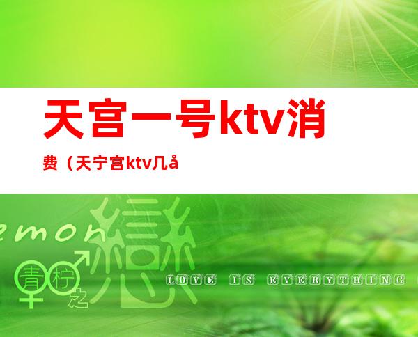天宫一号ktv消费(天宁宫ktv几块)
