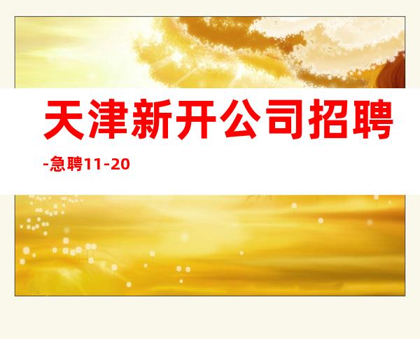 天津新开公司招聘-急聘11-20