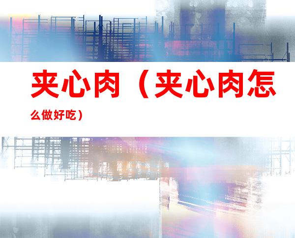 夹心肉(夹心肉怎么做好吃)