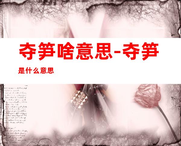 夺笋啥意思-夺笋是什么意思