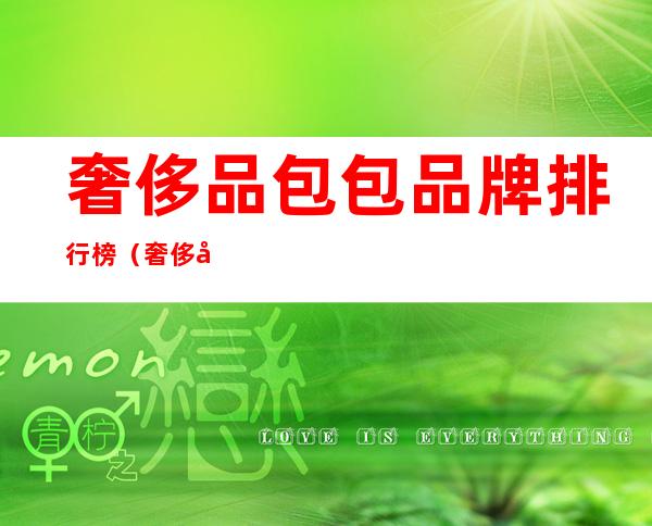 奢侈品包包品牌排行榜(奢侈品包包品牌排行榜单)