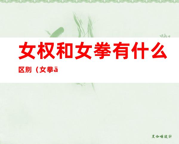 女权和女拳有什么区别(女拳为什么)