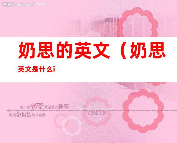 奶思的英文(奶思英文是什么)