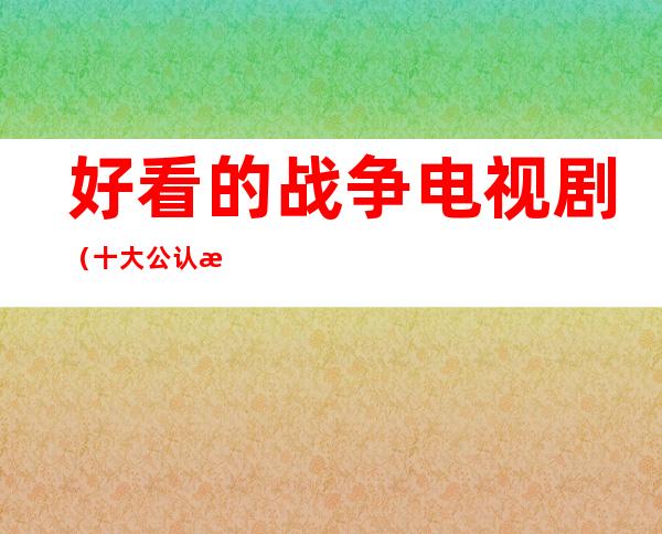 好看的战争电视剧(十大公认最好看的战争电视剧)