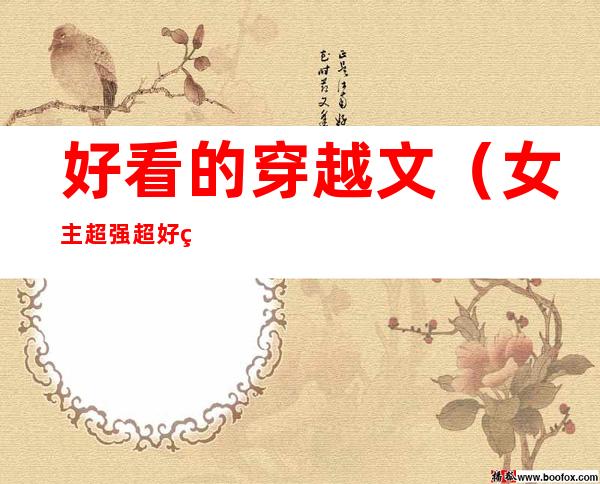 好看的穿越文(女主超强超好看的穿越文)