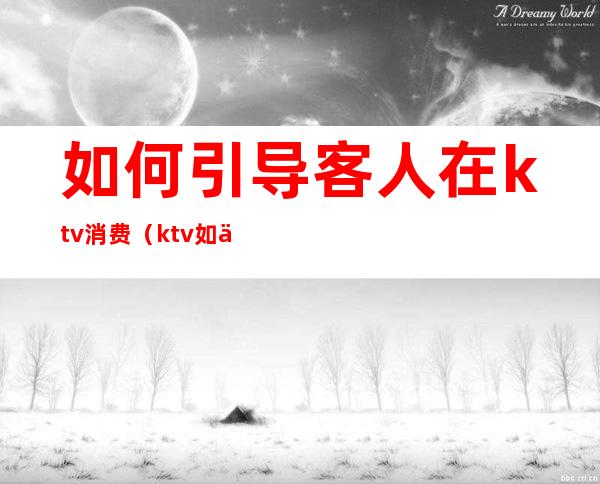 如何引导客人在ktv消费(ktv如何吸引客人)