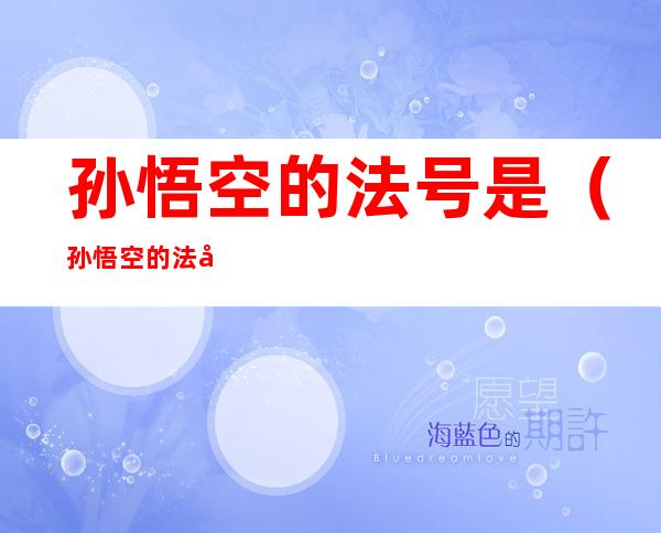 孙悟空的法号是(孙悟空的法号是谁取的)