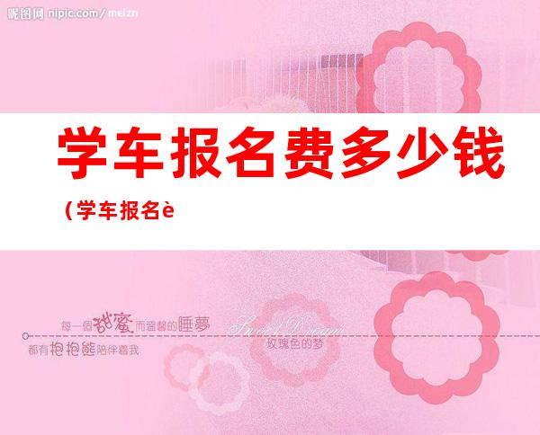 学车报名费多少钱(学车报名费多少钱c1)