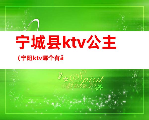 宁城县ktv公主(宁阳ktv哪个有公主)