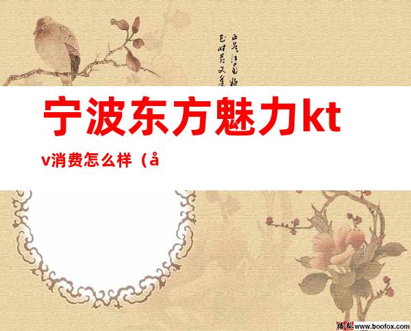 宁波东方魅力ktv消费怎么样（宁波东方魅力ktv消费怎么样）