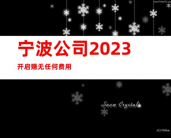 宁波公司2023开启赚无任何费用