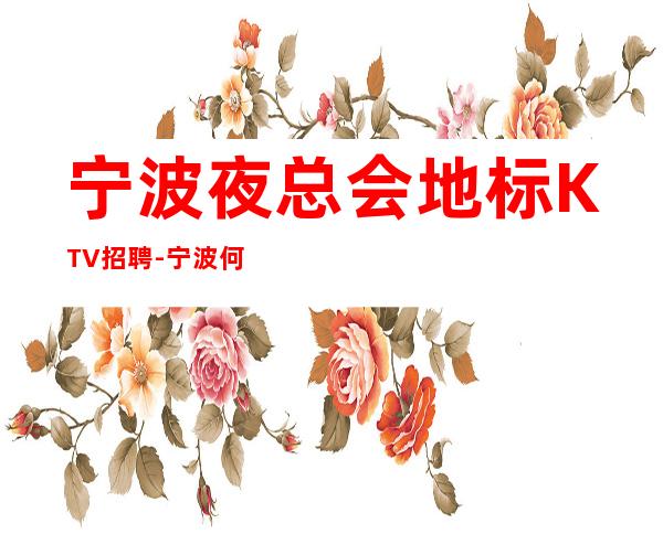 宁波夜总会地标KTV招聘-宁波何不放手一搏