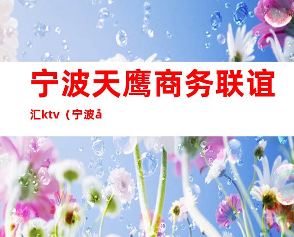 宁波天鹰商务联谊汇ktv(宁波天鹰商务联谊汇消费)