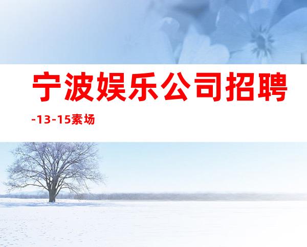 宁波娱乐公司招聘-13-15素场