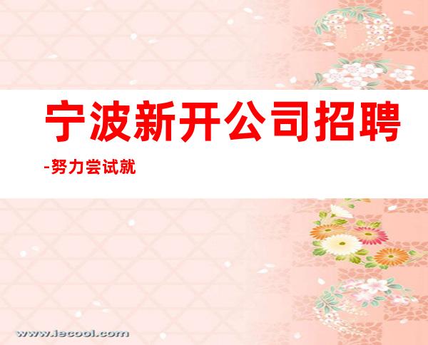 宁波新开公司招聘-努力尝试就有结果