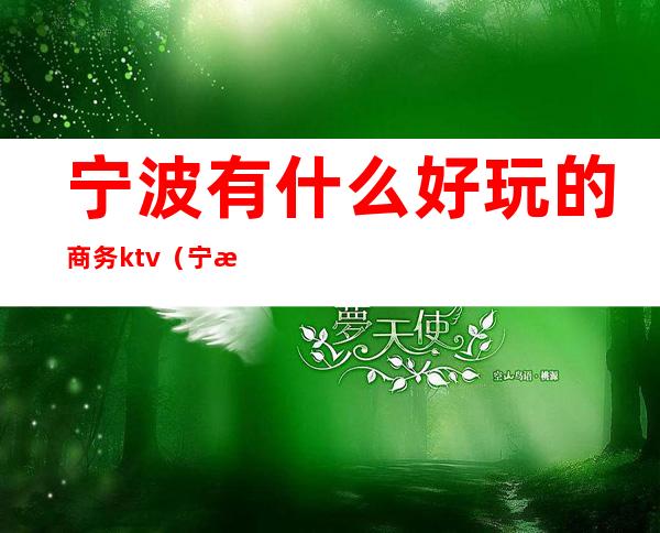 宁波有什么好玩的商务ktv(宁波市有什么好玩)