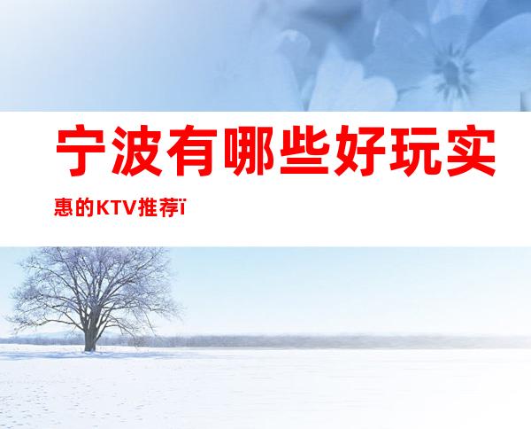 宁波有哪些好玩实惠的KTV推荐，宁波性价比KTV。