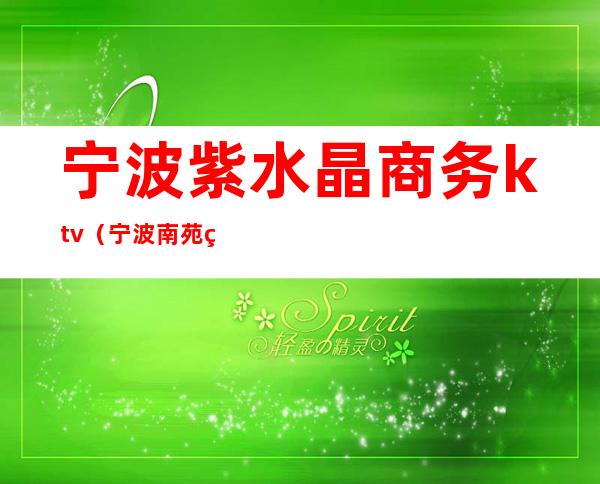 宁波紫水晶商务ktv（宁波南苑紫水晶）