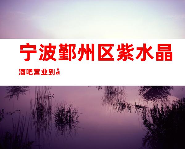 宁波鄞州区紫水晶酒吧营业到几点，紫水晶酒吧乱不乱的？