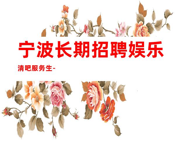 宁波长期招聘娱乐清吧服务生-免住宿免入职