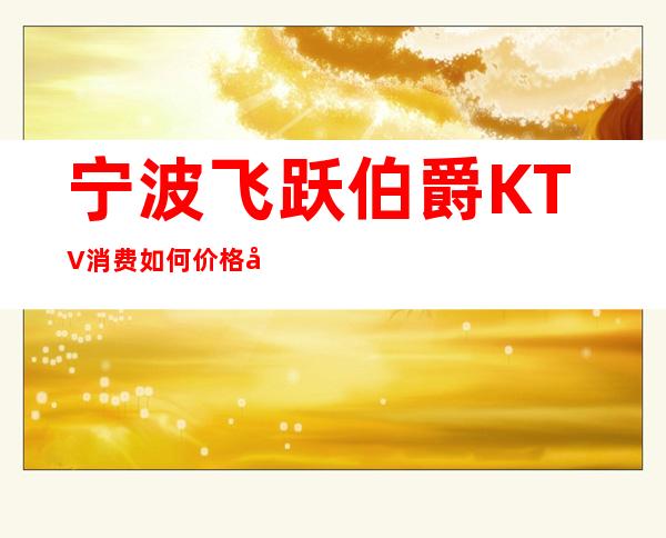 宁波飞跃伯爵KTV消费如何价格多少，节目好玩吗？