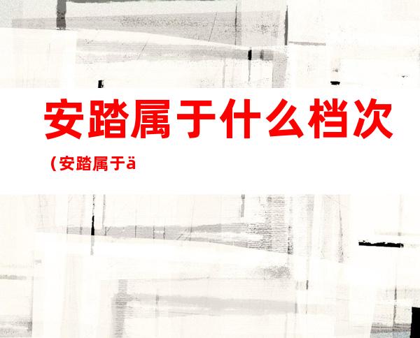 安踏属于什么档次(安踏属于什么档次的品牌)