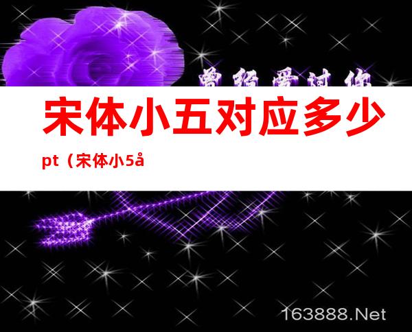 宋体小五对应多少pt(宋体小5号字体是多少号)