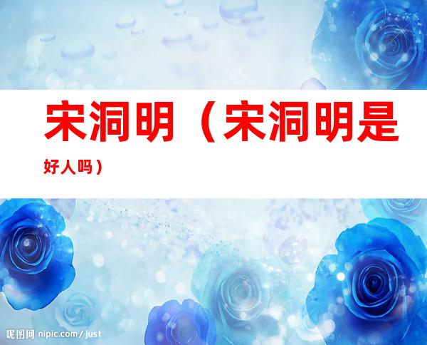 宋洞明（宋洞明是好人吗）