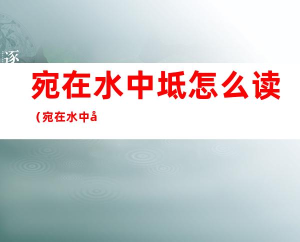 宛在水中坻怎么读（宛在水中央坻的读音）