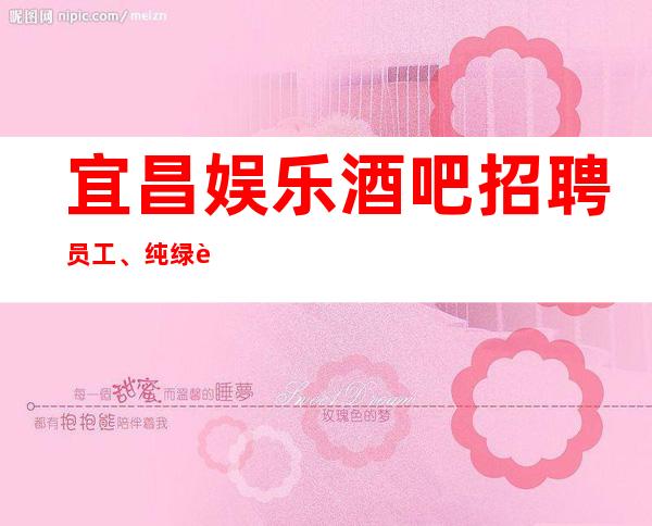 宜昌娱乐酒吧招聘员工、纯绿色更高场子工资起步