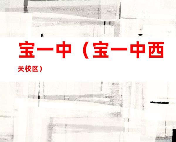 宝一中(宝一中西关校区)