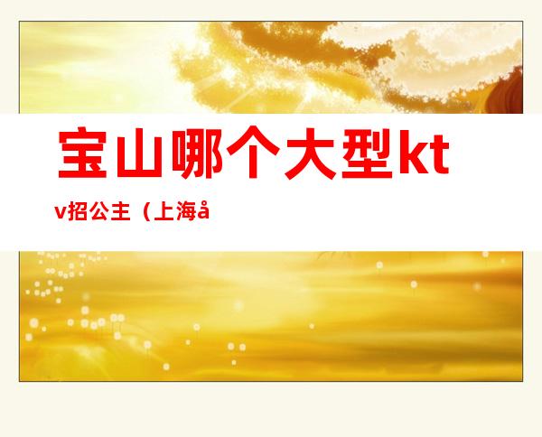 宝山哪个大型ktv招公主(上海宝山区ktv美女)
