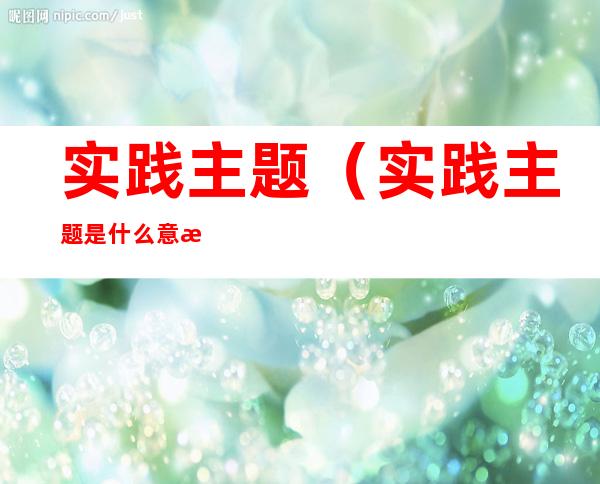 实践主题(实践主题是什么意思)