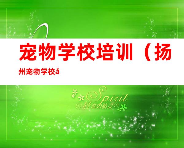 宠物学校培训(扬州宠物学校培训)