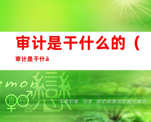 审计是干什么的(审计是干什么的?)