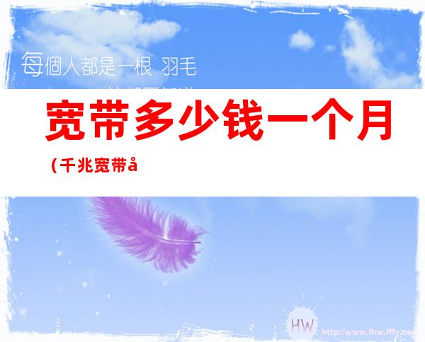 宽带多少钱一个月(千兆宽带多少钱一个月)