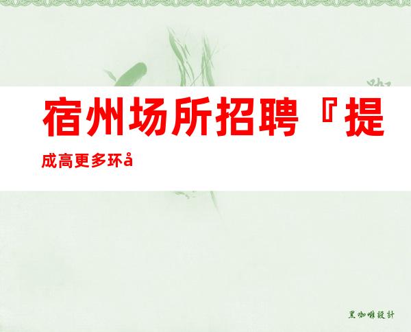 宿州场所招聘『提成高更多环境豪华』
